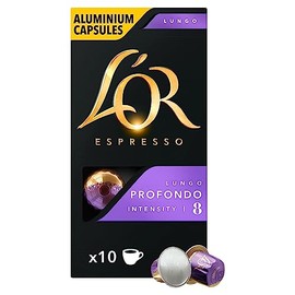 L'OR L'OR Espresso Lungo Profondo Coffee Pods x10 Intensity 8 (Pack of 10, Total 100 Capsules)