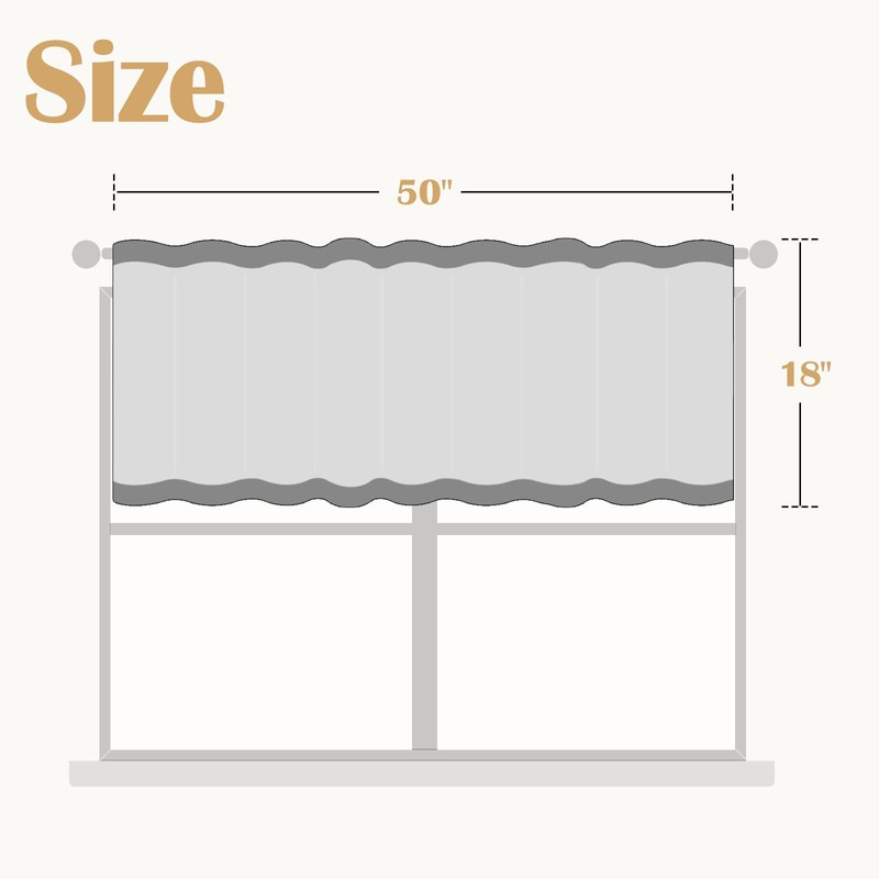 jinchan Tie Up Linen Textured Striped Bow Tie Curtain for