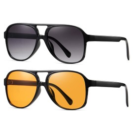 TIANYESY Classic Vintage Aviator Sunglasses for Women Men Large Frame Retro 70s Sunglasses