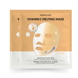 Vitamin C Hydrogel Mask, Deep Vitamin C Hydrating Overnight and Quick Fix Mask, 2 Pack