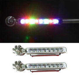 KITUREK 2 Pcs LED Wind Powered Vehicle Lights, Waterproof Car Wind Energy Daytime Light, 8 LED Auto Daytime Running Light, No Need External Power Supply Car Lamps Accessories (Colorful)