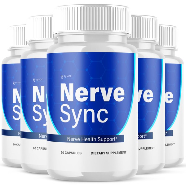 (5 Pack) Nerve Sync Capsules, Official NerveSync Supplement Pills with