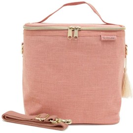 SoYoung Large Linen Insulated Lunch Poche, Muted Clay