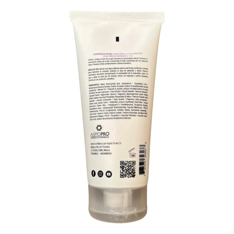 Mascarilla Facial Antimanchas AspidPro Luminous Vitaminas C E 120g
