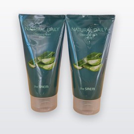 The Saem 1+1 Natural Daily Cleansing Foam Aloe 150ml+150ml 726401 / 더샘 1+1내추럴 데일리 클렌징 폼 알로에 150ml+150ml 726401