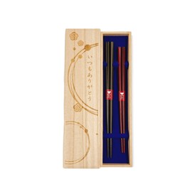Husband and Wife Chopsticks Hexagonal Moon Flash, Black, Red, Dishwasher Safe, Antibacterial Chopsticks Design, Includes Paulownia Box and Wrapping, Parents, Dad, Mom, Father, Grandparents,