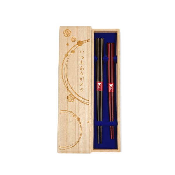 Husband and Wife Chopsticks Hexagonal Moon Flash, Black, Red, Dishwasher