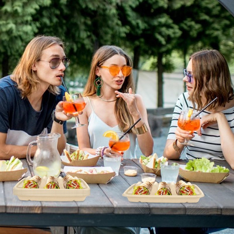 CertBuy 100 Pack Disposable Taco Holders for Party, Premium Disposable