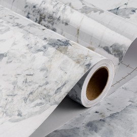 Stickyart White Marble Contact Paper Peel and Stick Waterproof Calcutta Marble Countertop Contact Paper for Kitchen Removable Self Adhesive Granite White Wallpaper Modern for Cabinet Bathroom 12"x160"