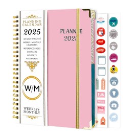 2025 Planner, 2025 Weekly Monthly Planner with Tabs, Jan. 2025-Dec. 2025 Academic Daily Planner with Hardcover Double Wire Spiral Bound Thick Paper Hardcover Planner 6.2 x 8.5 Inch