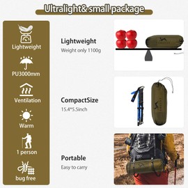 MC TOMOUNT Bivy Tent Ultralight 2.42LBS 1 Person Backpacking Tent for Camping Hiking