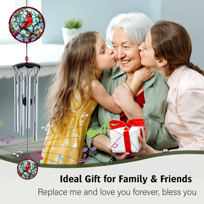 Wind Chimes for Outside 26" Cardinal Wind Chimes Outdoor Wind