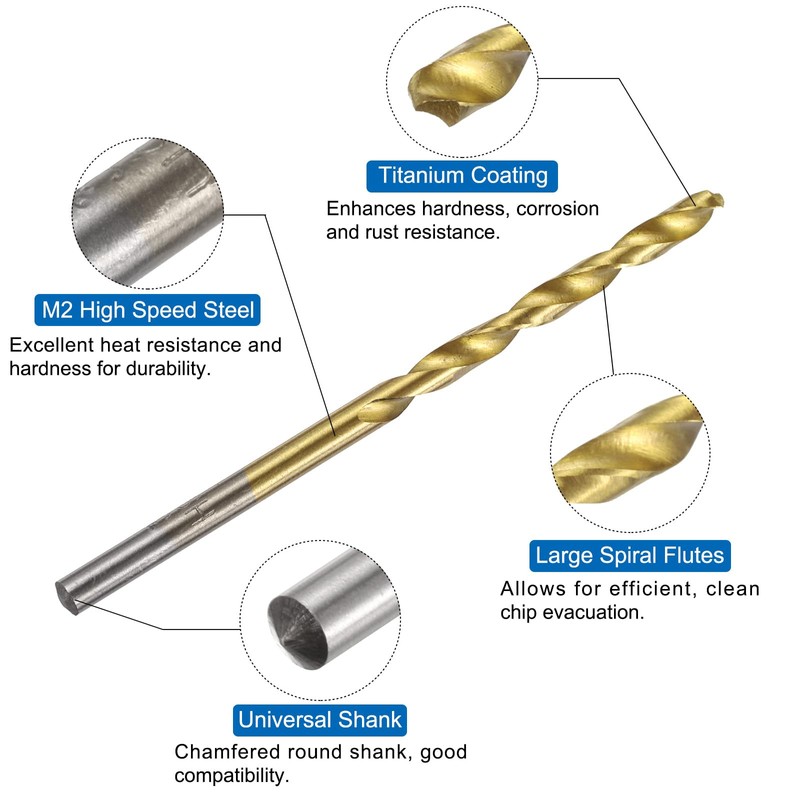 sourcing map Metric Tap & Drill Bit Set, 2pcs M3