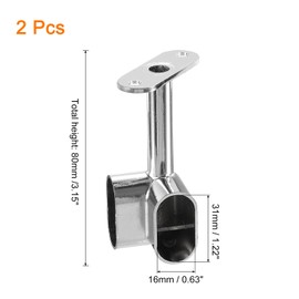 uxcell 2Pcs 1.22 x 0.63 Closet Rod Support Bracket, Rod Holder Wardrobe Accessories Clothes Rail Seat for Bedroom Bathroom, Silver