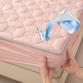 PAJEO Mattress Protector Queen Size,Premium 100% Noiseless and Breathable Mattress Pad,5''-13.7'' Deep Pocket Bed Cover for Home, Hotel & Bedroom(Pink, Queen(60"x80")