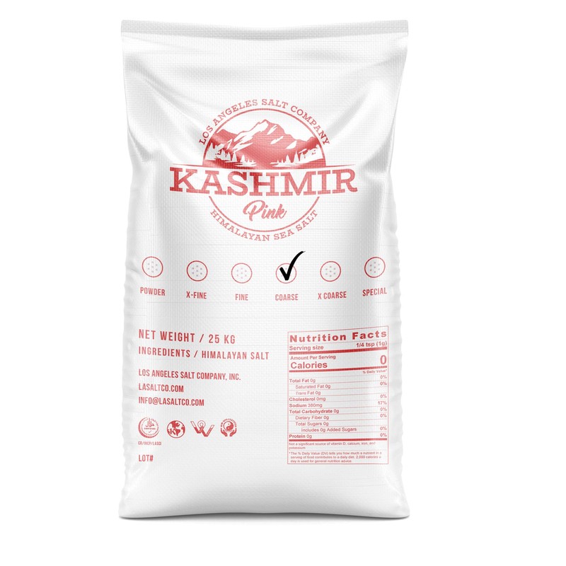 LA Salt's Kashmir Pink® Himalayan Salt, Coarse Grain (2-3mm), 55