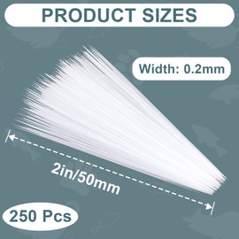 Pndeyo 250pcs Simulated Cat Whiskers for Face Costume, 2 Inch Animal Whiskers Supplies for Crafts Needle Felting- White