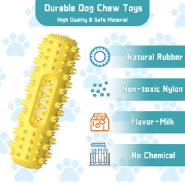 Dog Chew Toys, Indestructible Dog Toys for Aggressive Chewers, Boredom and Stimulating Toys for Aggressive Chewers, Chew Toys to Small Large Dogs for Teeth Cleaning and Training (Yellow)