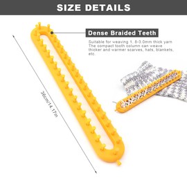 kiptyg Knitting Loom, Loom Knitting Patterns, Knitting Loom Set, with Knitting and Crochet Hooks, Strong and Durable, Easy to Use, Suitable for Knitting Scarves and Hats (Yellow, 36 cm, 1 Set)