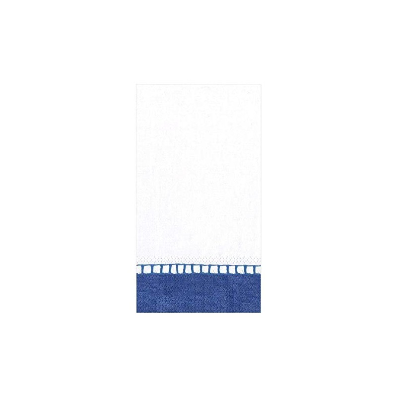 Caspari Entertaining Linen Paper Guest Towels, Marine Blue, Pack of