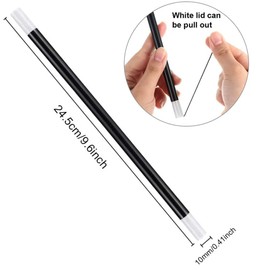 Dilightnews Pack of 15 Magic Wand, Trick Party Magic Wand, Plastic Wand, Wizard Black Cylinder Wand, Fun Plastic Wand Black for Theme Party, Wizard and Magician