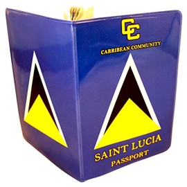 St Lucia Passport Cover Holder Protector Wallet Case for Travel Holiday Luggage UK European Universal Size Mens Womens