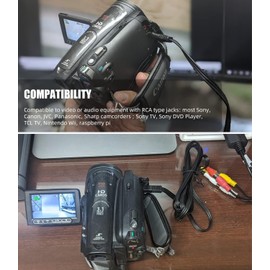 TECHZOCO 1.5m 3.5mm Jack to RCA Male Video Cable TRRS Male to 3 RCA Male for TV AV Video Cable Compatible with Sony TV TCL TV