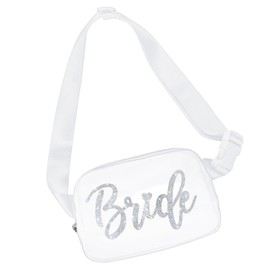 Lamyba Lamyba Bachelorette Gifts: Bride Fanny Pack, Bride to be Gift, Bachelorette Party Favors for Bridal Shower Wedding Day, Silver Belt Bag with Adjustable Strap, Crossbody Bag, Purse