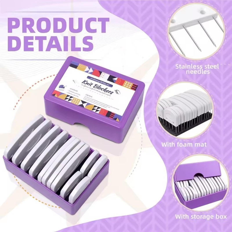 Comb Needles Knitting Blocker Set, 20 Pieces Comb Needles, Knitting