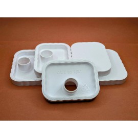 Unbranded Vinyl Downspout caps, size 3X4" (set of 6 or 8) for Kratky/N-F-T Hydroponics - 3 out x 3 blind caps(set of 6), White