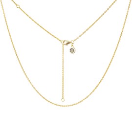 Bolenvi Classic Cable Chain 925 Sterling Silver Necklace - Jewelry Gift for Her (Yellow Gold)