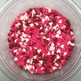Valentine Hearts and Sprinkle Mix Red Pink White Topping Sprinkles 8 ounces