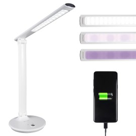 OttLite Good Housekeeping Sanitizing Desk Lamp with USB Charging – Sanitizes Your Work Space, Touch Activated, Flexible Neck, Modern Light for Reading, Crafting & Office Desktop, White