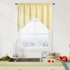 Yellow and White Buffalo Plaid Swag Valance Cafe Curtains Farmhouse