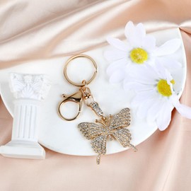 Elegant Stainless Steel Butterfly Keychain with Rhinestones,Perfect Cute Bag Charm for Mum,Sister or Friends,Ideal Gifts for Women’s Birthdays and Celebrations,Stylish Key Ring Keepsake,Friend Gift