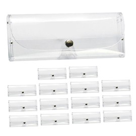 KOMBIUDA 15pcs Transparent Eyeglass Cases Protective Sunglasses Storage with Button Lightweight Travel Organizer for Men and Women Material Easy to Clean Practical Design