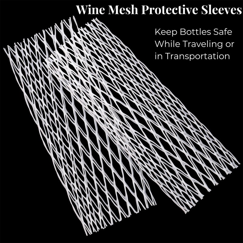 Tlence 150 Pieces Wine Mesh Protective Sleeves, 8 Inch Long