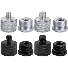 Fansjoy 8 Pack Mic Stand Adapter, Microphone Stand Thread Adapter, 5/8 Female to 3/8 Male, 3/8 Female to 5/8 Male, 5/8 Female to 1/4 Male, 1/4 Female to 5/8 Male for Microphone Boom Arm Camera Tripod