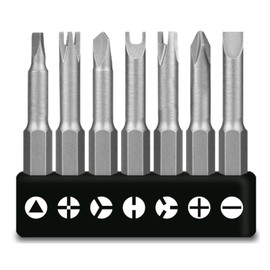 GIONAR 7 Pieces Special Shaped Screwdriver Bit Set 50mm U Shape Y Type Triangle Inner Cross Three Point Chrome Vanadium Steel Special Shaped Screwdriver Set