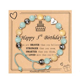 JERYAQTQ Happy Birthday Gifts,Women Birthday Gifts Ideas,Birthday Gifts for Women Adjustable Natural Stone Bracelet Christmas Gifts for Friend