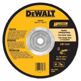 DEWALT DeWalt DW8439 11 Pipeliner Cut/Grind Wheel, 9-Inch X 1/8-Inch X 5/8-Inch