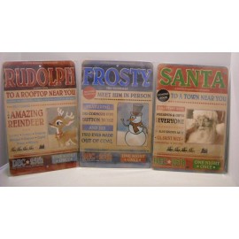 Decor Frosty Snowman Santa & Rudolph Coming Soon Indoor/Outdoor Christmas Signs 3x