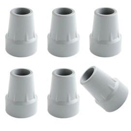 Crutch Tips 7/8 inch Heavy Duty Crutch Bottom Rubber Crutch Accessories Replacement Rubber Cane Tips 6 Pcs -Gray