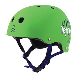 Triple Eight 3903 Little Tricky Dual Certified Sweatsaver Kids Skateboard and Bike Helmet, Green Glossy, YOUTH