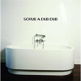 Scrub A Dub Dub Laundry Soap Washer Dryer Clean Shorts Pant Sock Shoes Tooth Paste Grandchildren Surprises Girl Boy Bedroom Wall Decal Sticker - Size: 8 Inch x 26 Inch