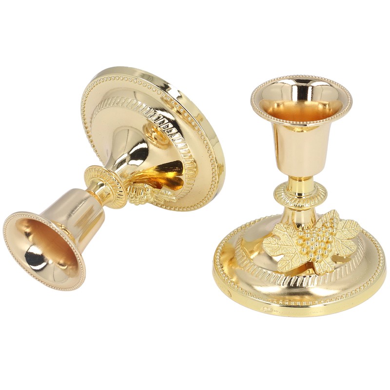 2Pcs Metal Candle Stand Good Stability Multifunctional European Simple Candle