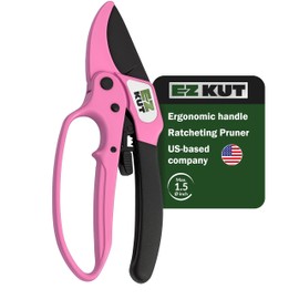 EZ Kut Heavy Duty Pruners Ratchet Hand Pruner with Ratcheting Action Great Garden Hand Tool Clippers Gardening pruners arthritis tools Ratcheting Anvil Hand Pruner Pruning Shears Heavy Duty Since 1988