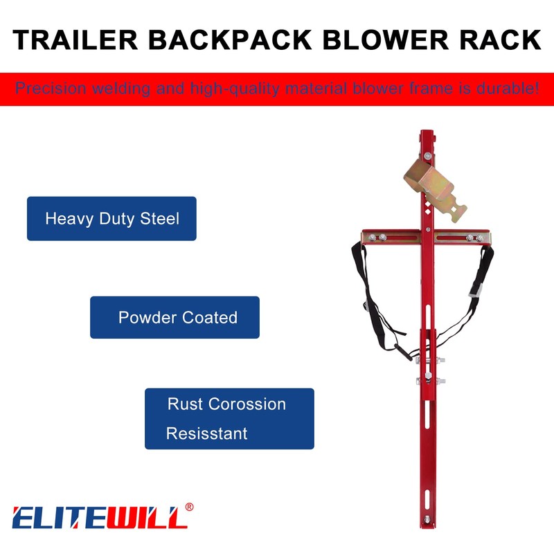 ELITEWILL Trailer Backpack Blower Holder Rack Compatible with Open Lawn