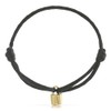 Made by Nami Women's Black Fabric Bracelet with Lock Pendant,