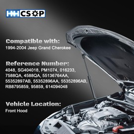 HHCSOP Front Hood Lift Supports Gas Spring Shock Strut for Jeep Grand Cherokee 1994 1995 1996 1997 1998 1999 2000 2001 2002 2003 2004, OEM# 4048 PM1074 SG404018